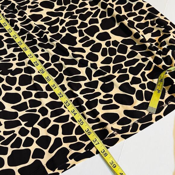 En Focus Studio Leopard Print Short Sleeve Dress Size 16W NWT Brown Cream - Picture 5 of 6